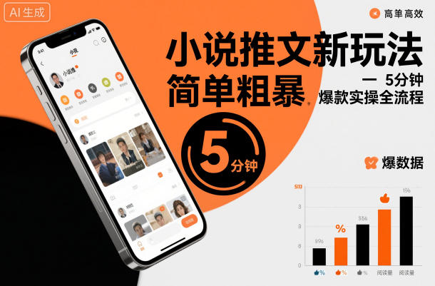 小说推文新玩法，简单粗爆，5分种一个爆款实操全流程网创吧-网创项目资源站-副业项目-创业项目-搞钱项目网创吧