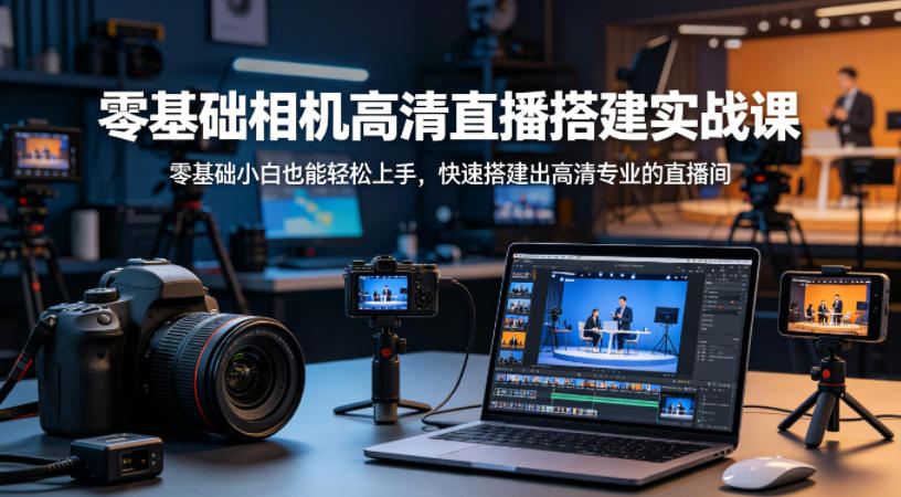 零基础相机高清直播间搭建实战课,小白也能轻松上手,快速搭建出高清专业的直播间网创吧-网创项目资源站-副业项目-创业项目-搞钱项目网创吧