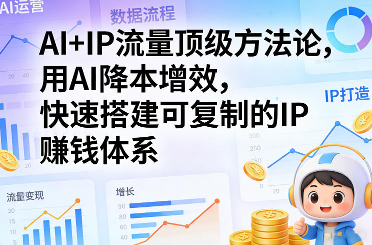 AI+IP流量顶级方法论,用AI降本增效,快速搭建可复制的IP賺钱体系网创吧-网创项目资源站-副业项目-创业项目-搞钱项目网创吧