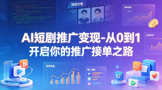 AI短剧推广变现-从0到1开启你的推广接单之路网创吧-网创项目资源站-副业项目-创业项目-搞钱项目网创吧