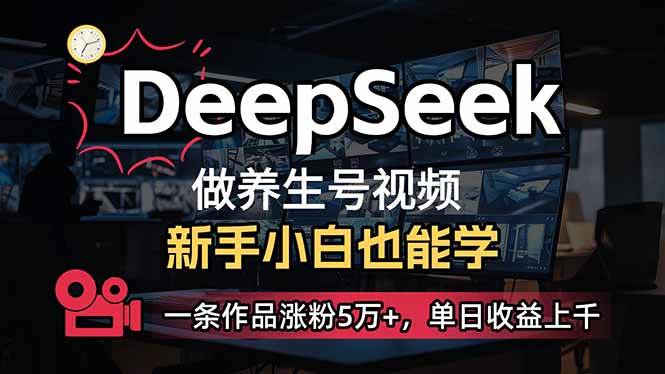 (14199期)小白用DeepSeek做养生号,一条作品涨粉5万+,单日收益上千网创吧-网创项目资源站-副业项目-创业项目-搞钱项目网创吧