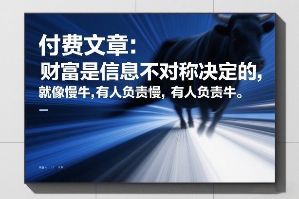 付费文章:财富是信息不对称决定的,就像慢牛,有人负责慢,有人负责牛网创吧-网创项目资源站-副业项目-创业项目-搞钱项目网创吧