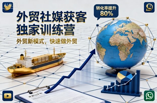 外贸社媒获客独家训练营，外贸新模式，快速做外贸（更新26年4月）网创吧-网创项目资源站-副业项目-创业项目-搞钱项目网创吧