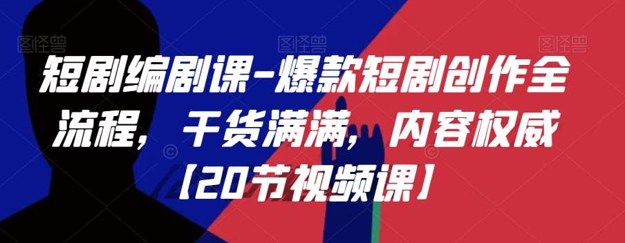 短剧编剧课-爆款短剧创作全流程,干货满满,内容权威【20节视频课】网创吧-网创项目资源站-副业项目-创业项目-搞钱项目网创吧