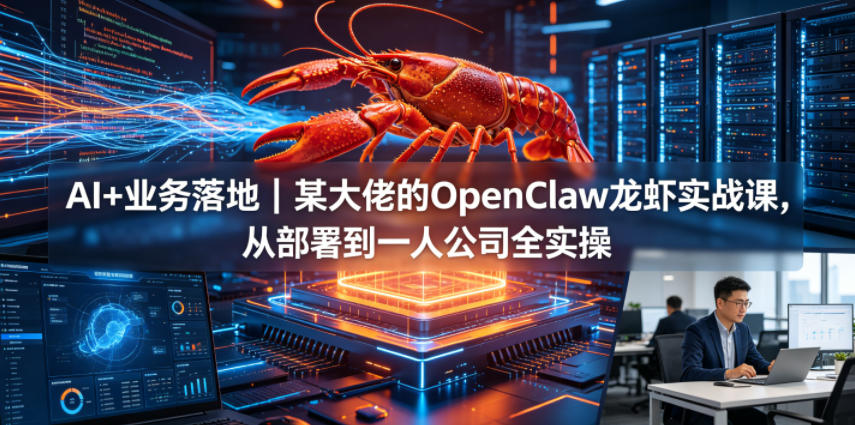 AI+业务落地|某大佬的OpenClaw小龙虾实战课,从部署到一人公司全实操网创吧-网创项目资源站-副业项目-创业项目-搞钱项目网创吧