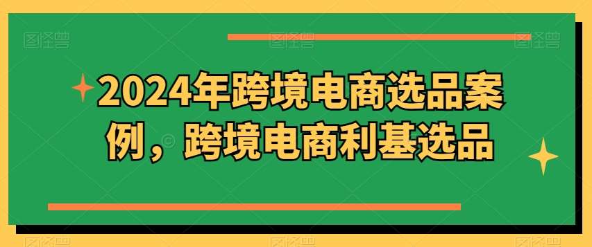 2024年跨境电商选品案例,跨境电商利基选品网创吧-网创项目资源站-副业项目-创业项目-搞钱项目网创吧
