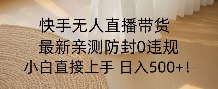 快手无人直播带货从0-1落地教学,最新防封0粉开播,小白可上手日入500+【揭秘】网创吧-网创项目资源站-副业项目-创业项目-搞钱项目网创吧