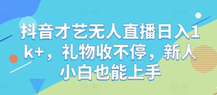 抖音才艺无人直播日入1k+,礼物收不停,新人小白也能上手【揭秘】网创吧-网创项目资源站-副业项目-创业项目-搞钱项目网创吧