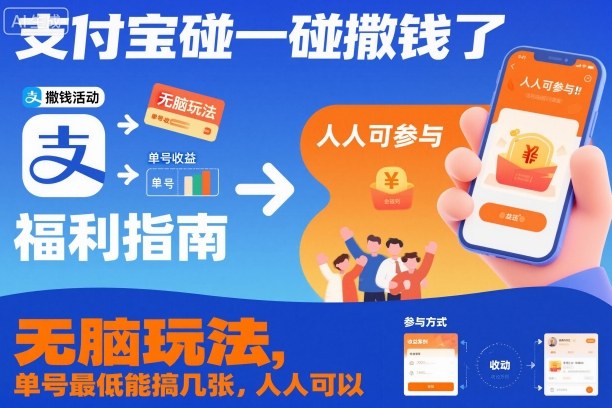支付宝碰一碰撒钱了，无脑玩法，单号最低能搞几张，人人可以撸【揭秘】网创吧-网创项目资源站-副业项目-创业项目-搞钱项目网创吧
