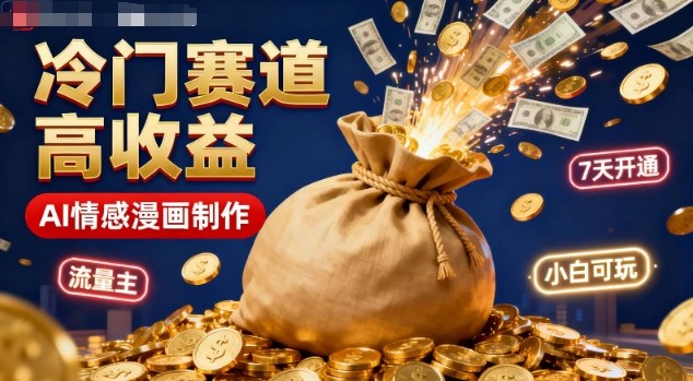 公众号冷门赛道,用AI做情感漫画,7天开通流量主,操作简单,小白可玩网创吧-网创项目资源站-副业项目-创业项目-搞钱项目网创吧