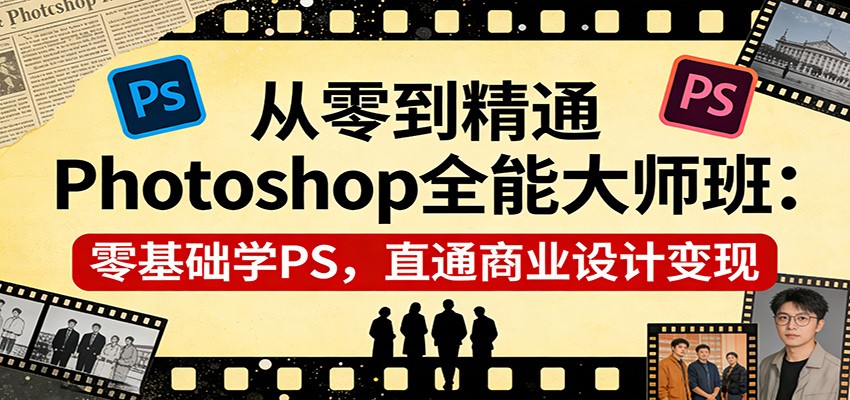 从零到精通Photoshop全能大师班：零基础学PS，直通商业设计变现网创吧-网创项目资源站-副业项目-创业项目-搞钱项目网创吧