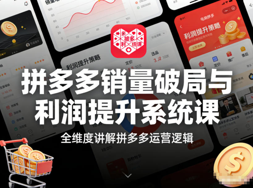 拼多多销量破局与利润提升系统课,全维度讲解拼多多运营逻辑网创吧-网创项目资源站-副业项目-创业项目-搞钱项目网创吧