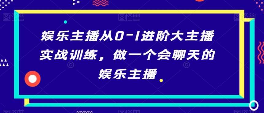 娱乐主播从0-1进阶大主播实战训练，做一个会聊天的娱乐主播网创吧-网创项目资源站-副业项目-创业项目-搞钱项目网创吧