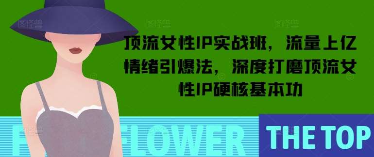 顶流女性IP实战班,流量上亿情绪引爆法,深度打磨顶流女性IP硬核基本功网创吧-网创项目资源站-副业项目-创业项目-搞钱项目网创吧