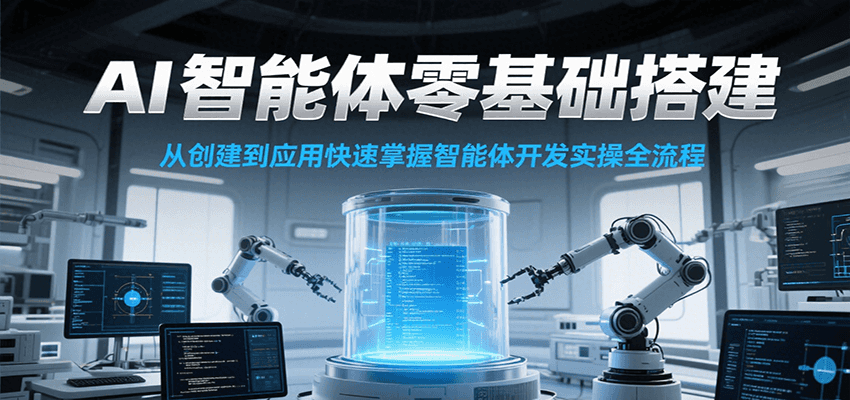 AI智能体零基础搭建实操课，从创建到应用快速掌握智能体开发全流程！网创吧-网创项目资源站-副业项目-创业项目-搞钱项目网创吧