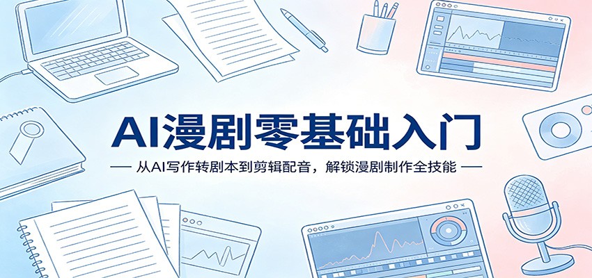 AI漫剧零基础入门：从AI写作转剧本到剪辑配音，解锁漫剧制作全技能网创吧-网创项目资源站-副业项目-创业项目-搞钱项目网创吧