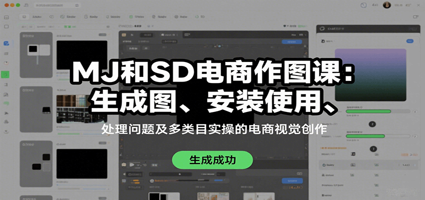 MJ和SD电商作图课：生成图、安装使用、处理问题及多类目实操的电商视觉创作网创吧-网创项目资源站-副业项目-创业项目-搞钱项目网创吧