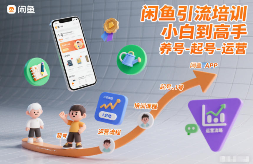 闲鱼引流培训，小白到高手，养号-起号-运营网创吧-网创项目资源站-副业项目-创业项目-搞钱项目网创吧