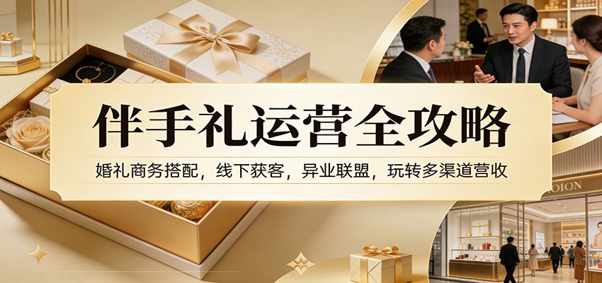 伴手礼运营全攻略：婚礼商务搭配，线下获客，异业联盟，玩转多渠道营收网创吧-网创项目资源站-副业项目-创业项目-搞钱项目网创吧