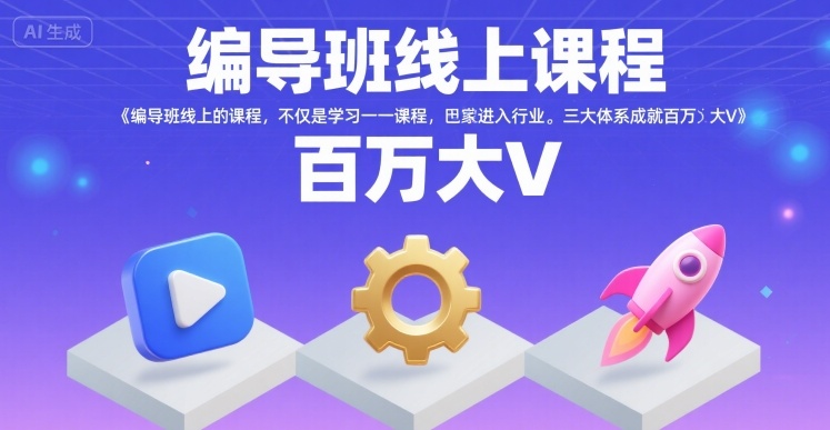 编导班线上课程,不仅是学习一门课程,更是进入一个行业,三大体系成就百万大V网创吧-网创项目资源站-副业项目-创业项目-搞钱项目网创吧
