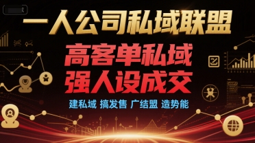 一人公司私域联盟,高客单私域,强人设成交,建私域 搞发售 广结盟 造势能网创吧-网创项目资源站-副业项目-创业项目-搞钱项目网创吧