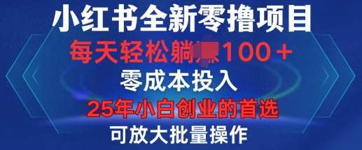 小红书全新纯零撸项目,只要有号就能玩,可放大批量操作,轻松日入100+【揭秘】网创吧-网创项目资源站-副业项目-创业项目-搞钱项目网创吧