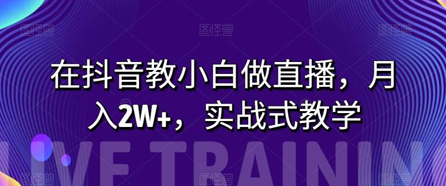 在抖音教小白做直播,月入2W+,实战式教学【揭秘】网创吧-网创项目资源站-副业项目-创业项目-搞钱项目网创吧