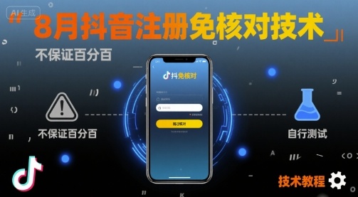 8月抖音注册免核对技术,不保证百分百,自测网创吧-网创项目资源站-副业项目-创业项目-搞钱项目网创吧