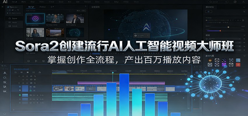Sora2创建流行AI人工智能视频大师班，掌握创作全流程，产出百万播放内容网创吧-网创项目资源站-副业项目-创业项目-搞钱项目网创吧