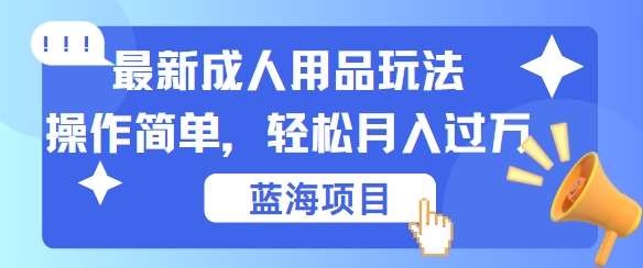 最新成人用品项目玩法,操作简单,动动手,轻松日入几张【揭秘】网创吧-网创项目资源站-副业项目-创业项目-搞钱项目网创吧