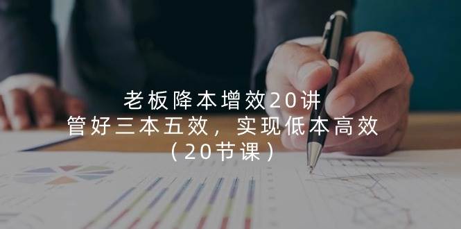 老板降本增效20讲，管好三本五效，实现低本高效（20节课）网创吧-网创项目资源站-副业项目-创业项目-搞钱项目网创吧