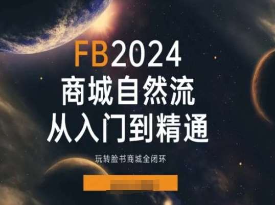 2024Faceboo商城自然流(从入门到精通),玩转脸书商城全闭环网创吧-网创项目资源站-副业项目-创业项目-搞钱项目网创吧