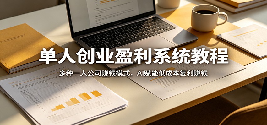 单人创业盈利系统教程：多种一人公司赚钱模式，AI赋能低成本复利赚钱网创吧-网创项目资源站-副业项目-创业项目-搞钱项目网创吧