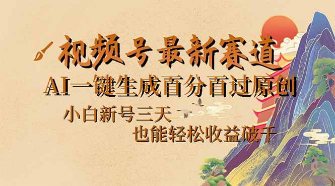 (14363期)视频号最新爆火赛道,AI一键生成百分百过原创,小白新号三天,也能轻松...网创吧-网创项目资源站-副业项目-创业项目-搞钱项目网创吧