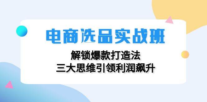 (12398期)电商选品实战班:解锁爆款打造法,三大思维引领利润飙升网创吧-网创项目资源站-副业项目-创业项目-搞钱项目网创吧