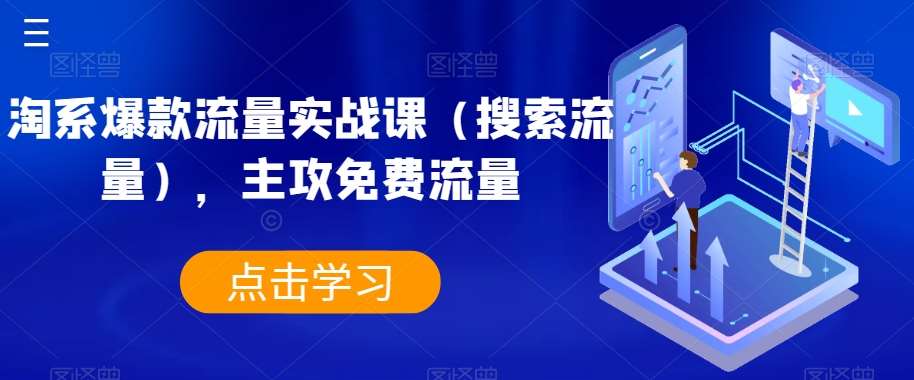 淘系爆款流量实战课(搜索流量),主攻免费流量网创吧-网创项目资源站-副业项目-创业项目-搞钱项目网创吧