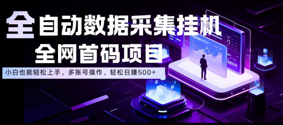 全自动数据采集挂G,全网首码项目,简单易操作,小白也能轻松上手,多账号操作,轻松日入500+【揭秘】网创吧-网创项目资源站-副业项目-创业项目-搞钱项目网创吧