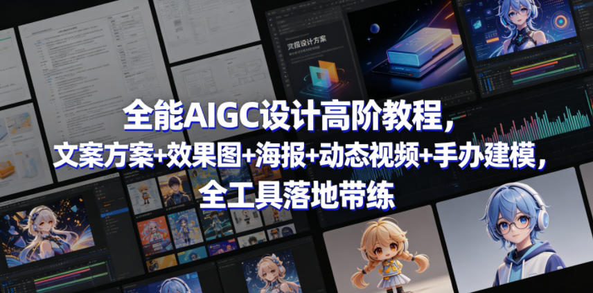 全能AIGC设计高阶教程，文案方案+效果图+海报+动态视频+手办建模，全工具落地带练网创吧-网创项目资源站-副业项目-创业项目-搞钱项目网创吧