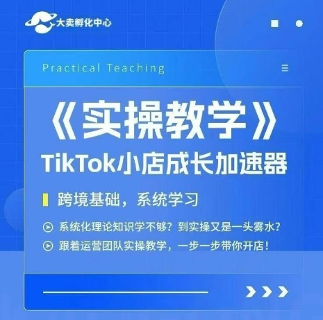 大卖家孵化中心TikTok实操课,TikTok小店成长加速器,跨境基础系统学习,一步一步带你开店网创吧-网创项目资源站-副业项目-创业项目-搞钱项目网创吧