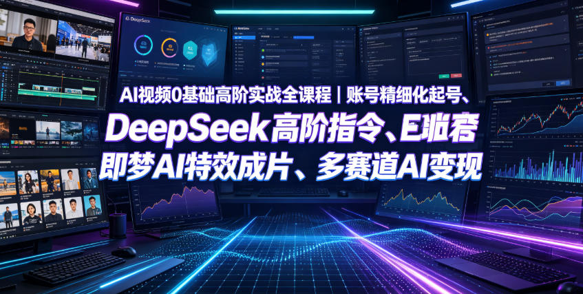 AI视频0基础高阶实战全课程|账号精细化起号、DeepSeek高阶指令、即梦AI特效成片、多赛道AI短视频量产变现网创吧-网创项目资源站-副业项目-创业项目-搞钱项目网创吧