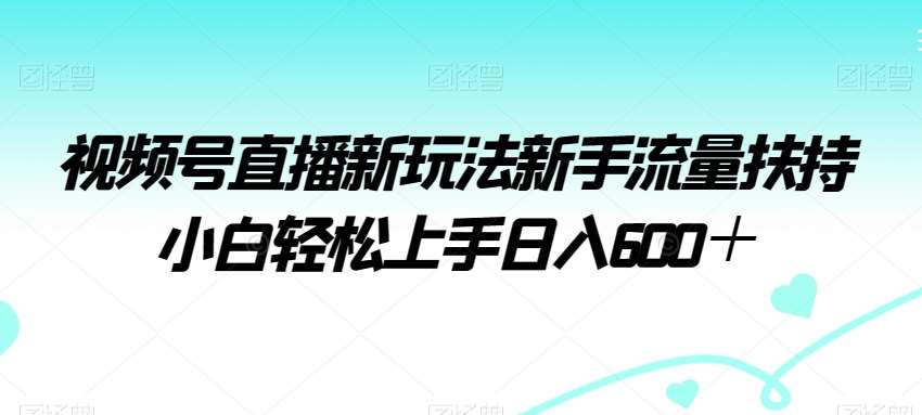 视频号直播新玩法新手流量扶持小白轻松上手日入600+【揭秘】网创吧-网创项目资源站-副业项目-创业项目-搞钱项目网创吧