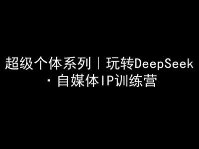 超级个体系列,玩转DeepSeek·自媒体IP训练营,deepseek教程网创吧-网创项目资源站-副业项目-创业项目-搞钱项目网创吧