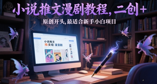 小说推文漫剧教程,二创+原创开头,最适合新手小白项目网创吧-网创项目资源站-副业项目-创业项目-搞钱项目网创吧