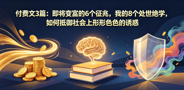 付费文3篇：即将变富的6个征兆，我的8个处世绝学，如何抵御社会上形形色色的诱惑网创吧-网创项目资源站-副业项目-创业项目-搞钱项目网创吧