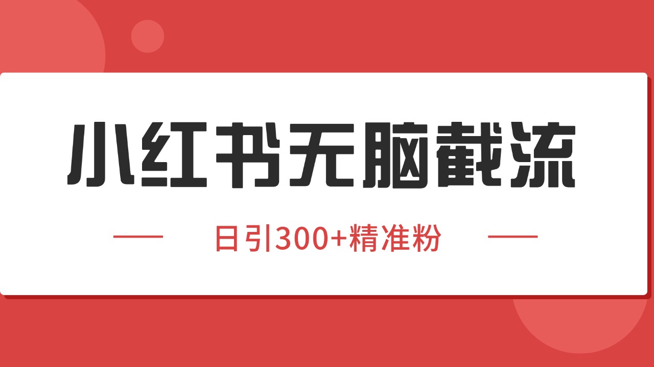 小红书截流同行客源，独家野路子获客玩法 日引200+暴力获客网创吧-网创项目资源站-副业项目-创业项目-搞钱项目网创吧