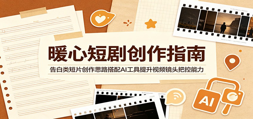 暖心短剧创作指南：告白类短片创作思路搭配AI工具提升视频镜头把控能力网创吧-网创项目资源站-副业项目-创业项目-搞钱项目网创吧