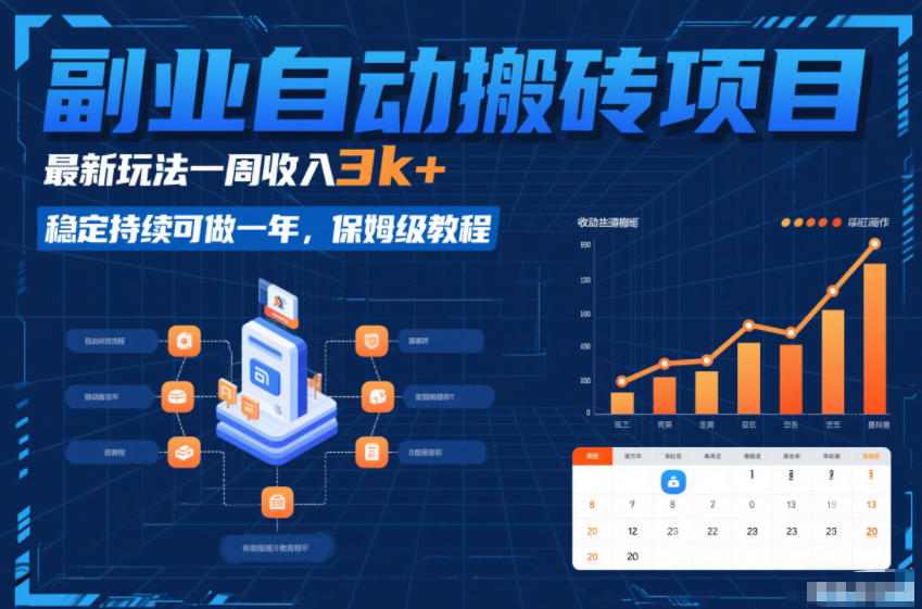 副业自动搬砖项目,最新玩法一周收入3k+,稳定持续可做一年,保姆级教程【揭秘】网创吧-网创项目资源站-副业项目-创业项目-搞钱项目网创吧