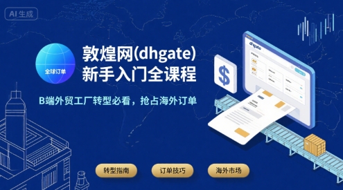 敦煌网(dhgate)新手入门全课程,B端外贸工厂转型必看,抢占海外订单网创吧-网创项目资源站-副业项目-创业项目-搞钱项目网创吧