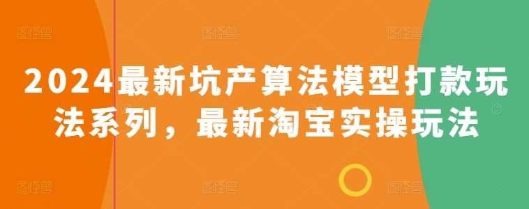 2024最新坑产算法模型打款玩法系列,最新淘宝实操玩法网创吧-网创项目资源站-副业项目-创业项目-搞钱项目网创吧