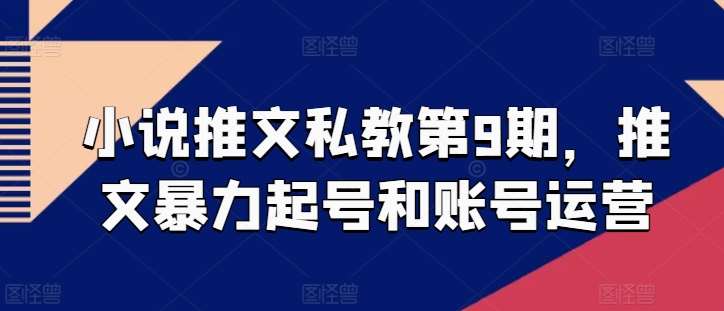 小说推文私教第9期,推文暴力起号和账号运营网创吧-网创项目资源站-副业项目-创业项目-搞钱项目网创吧